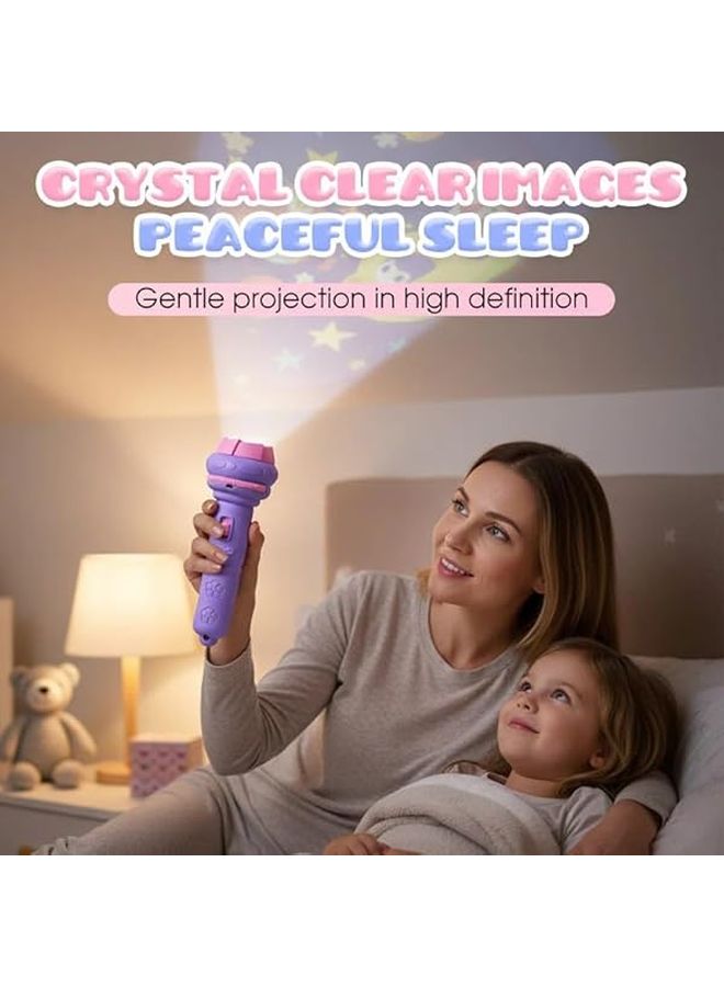 مشروع تعليمي للأطفال مع مصباح عرض أزرق مزين بالزهور وبطاقات قصصية ثلاثية للمتعة على الجدران والأسقف - Image 5